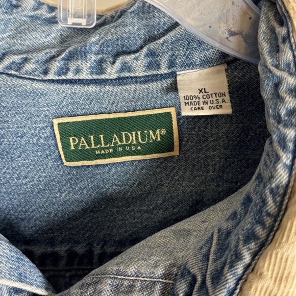 Palladium Denim Shirt Jacket Corduroy Collar‎ Elbow Patch XL - Picture 1 of 5